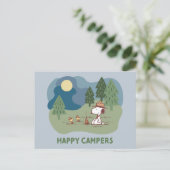pinda's | Snoopy & Woodstock Camp Site Briefkaart (Staand voorkant)