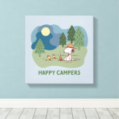 pinda's | Snoopy & Woodstock Camp Site Canvas Afdruk (Insitu (Houten vloer))