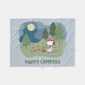 pinda's | Snoopy & Woodstock Camp Site Fleece Deken (Voorkant (Horizontaal))
