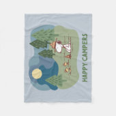 pinda's | Snoopy & Woodstock Camp Site Fleece Deken (Voorkant)