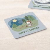pinda's | Snoopy & Woodstock Camp Site Kartonnen Onderzetters (Schuin)