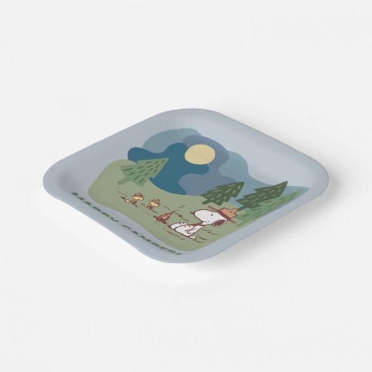 pinda's | Snoopy & Woodstock Camp Site Papieren Bordje (Gebogen)