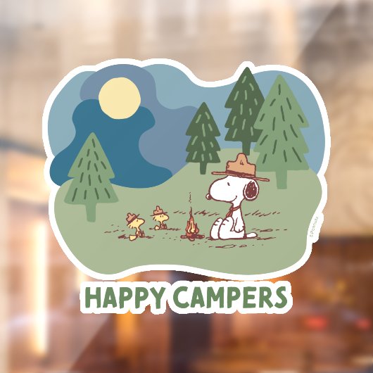 pinda's | Snoopy & Woodstock Camp Site Raamsticker (Vel 2)