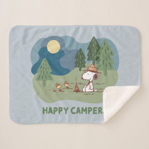 pinda's   Snoopy & Woodstock Camp Site Sherpa Deken