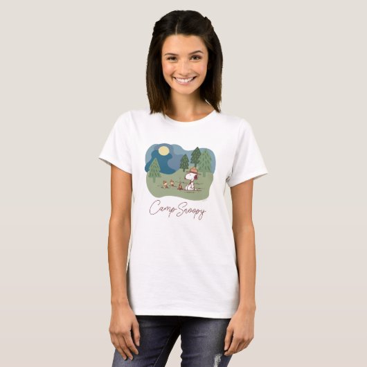 pinda's | Snoopy & Woodstock Camp Site T-shirt (Voorkant volledig)