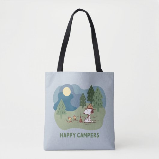 pinda's | Snoopy & Woodstock Camp Site Tote Bag (Voorkant)