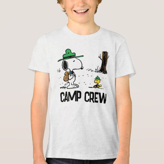 pinda's | Snoopy & Woodstock Camping Tri-Blend Shirt (Voorkant)