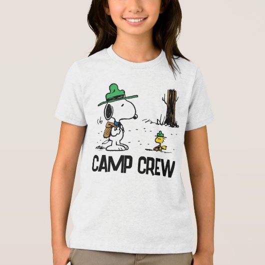 pinda's | Snoopy & Woodstock Camping Tri-Blend Shirt (Voorkant)