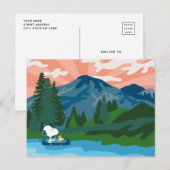 pinda's | Snoopy & Woodstock Canoe Briefkaart (Voorkant / Achterkant)