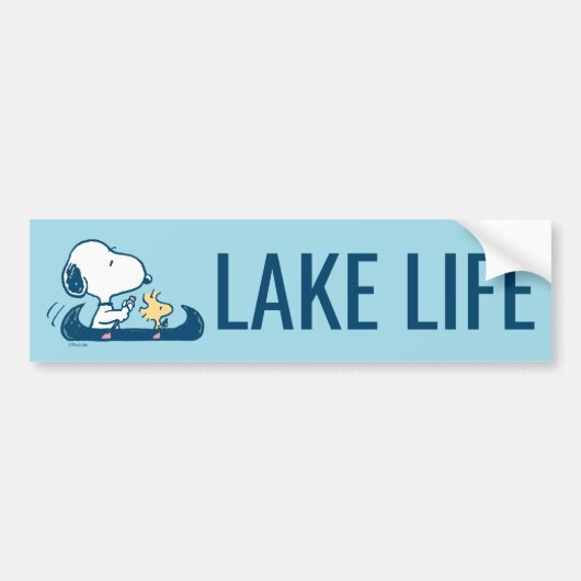 pinda's | Snoopy & Woodstock Canoe Bumpersticker (Voorkant)