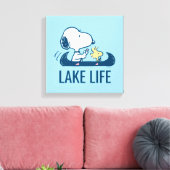 pinda's | Snoopy & Woodstock Canoe Canvas Afdruk (Insitu (Woonkamer))