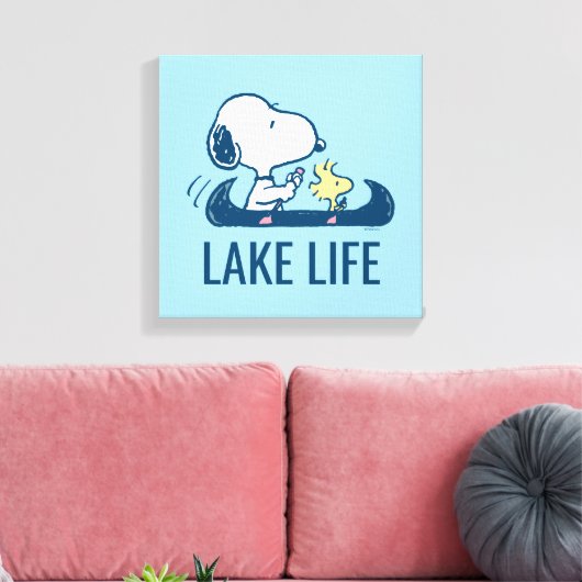 pinda's | Snoopy & Woodstock Canoe Canvas Afdruk (Insitu (Woonkamer))