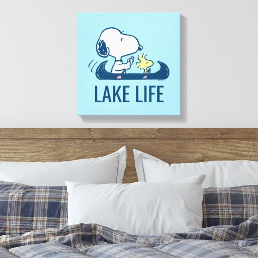 pinda's | Snoopy & Woodstock Canoe Canvas Afdruk (Insitu (Slaapkamer))