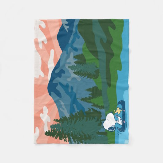 pinda's | Snoopy & Woodstock Canoe Fleece Deken (Voorkant)