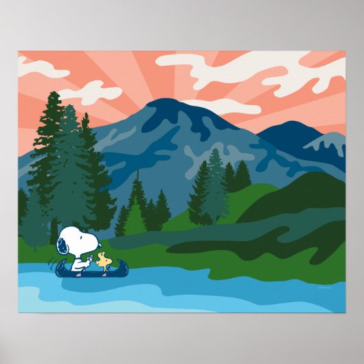 pinda's | Snoopy & Woodstock Canoe Poster (Voorkant)