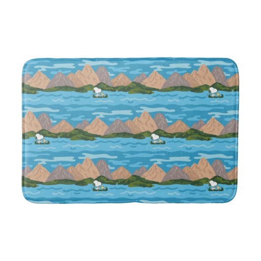 pinda's | Snoopy & Woodstock Canoe Ride Pattern Badmat (Voorkant)