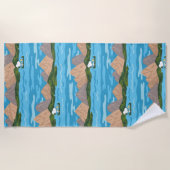 pinda's | Snoopy & Woodstock Canoe Ride Pattern Strandlaken (Voorkant)