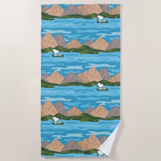 pinda's | Snoopy & Woodstock Canoe Ride Pattern Strandlaken (Voorkant)