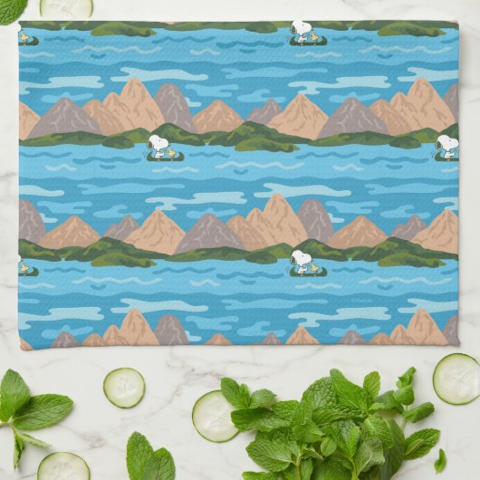 pinda's | Snoopy & Woodstock Canoe Ride Pattern Theedoek (Gevouwen)