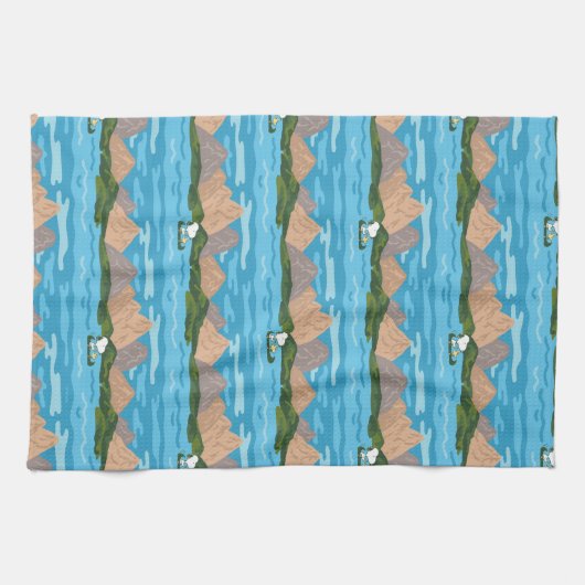 pinda's | Snoopy & Woodstock Canoe Ride Pattern Theedoek (Horizontaal)