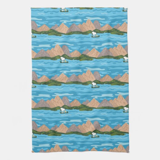pinda's | Snoopy & Woodstock Canoe Ride Pattern Theedoek (Verticaal)