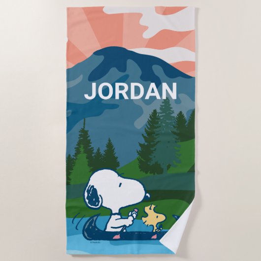 pinda's | Snoopy & Woodstock Canoe Strandlaken (Voorkant)