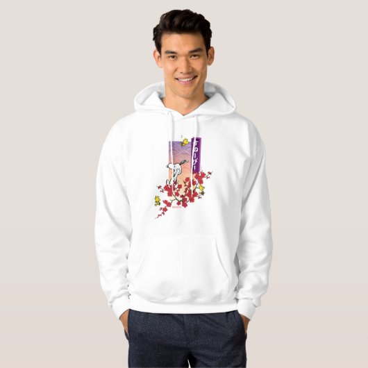 pinda's | Snoopy & Woodstock Cherry Blossom Branch Hoodie (Voorkant volledig)