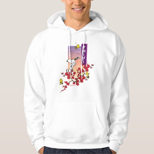 pinda's | Snoopy & Woodstock Cherry Blossom Branch Hoodie (Voorkant)
