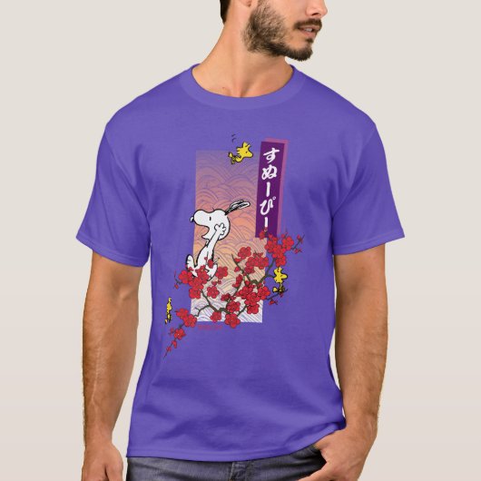 pinda's | Snoopy & Woodstock Cherry Blossom Branch T-shirt (Voorkant)