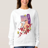 pinda's | Snoopy & Woodstock Cherry Blossom Branch Trui (Voorkant)