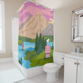 pinda's | Snoopy & Woodstock De Grote Buiten Douchegordijn (In situ)