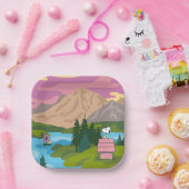 pinda's | Snoopy & Woodstock De Grote Buiten Papieren Bordje (Feest)