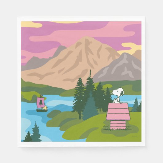 pinda's | Snoopy & Woodstock De Grote Buiten Servet (Voorkant)