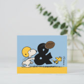 pinda's | Snoopy & Woodstock Football Briefkaart (Staand voorkant)