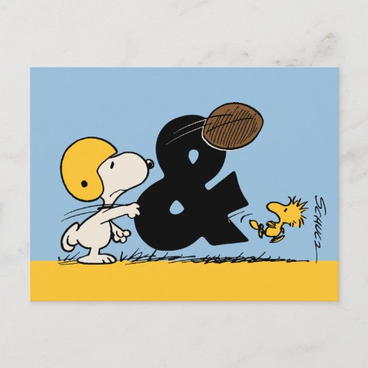 pinda's | Snoopy & Woodstock Football Briefkaart (Voorkant)