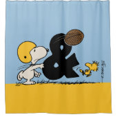 pinda's | Snoopy & Woodstock Football Douchegordijn (Voorkant)