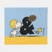 pinda's | Snoopy & Woodstock Football Fleece Deken (Voorkant (Horizontaal))