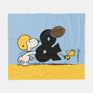 pinda's   Snoopy & Woodstock Football Fleece Deken