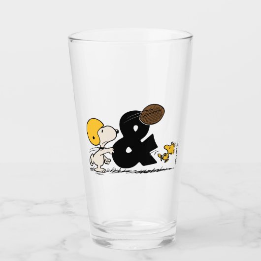 pinda's | Snoopy & Woodstock Football Glas (Voorkant)