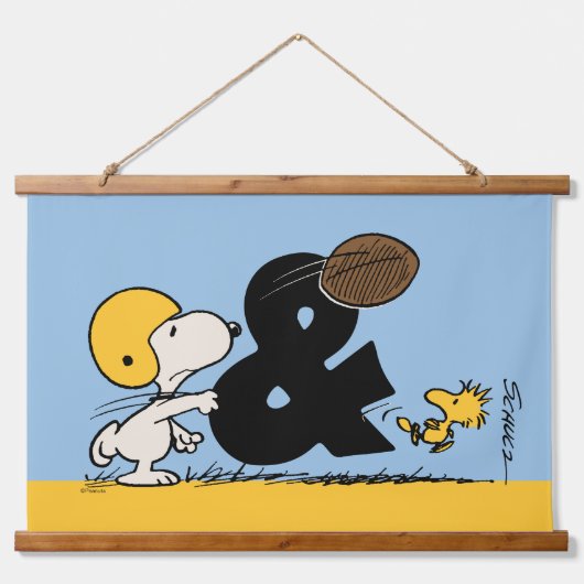 pinda's | Snoopy & Woodstock Football Hangend Wandkleed (Voorkant)