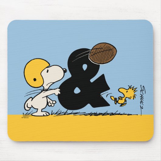 pinda's | Snoopy & Woodstock Football Muismat (Voorkant)
