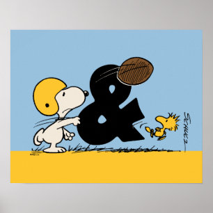 pinda's   Snoopy & Woodstock Football Poster