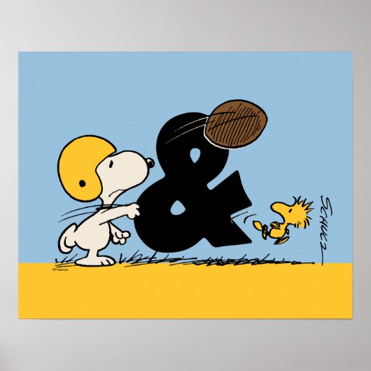 pinda's | Snoopy & Woodstock Football Poster (Voorkant)