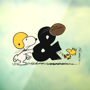 pinda's   Snoopy & Woodstock Football Raamsticker