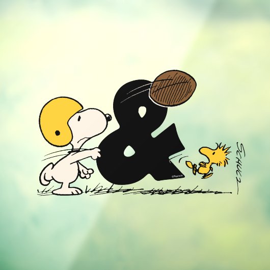 pinda's | Snoopy & Woodstock Football Raamsticker (Vel 3)