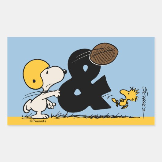 pinda's | Snoopy & Woodstock Football Rechthoekige Sticker (Voorkant)