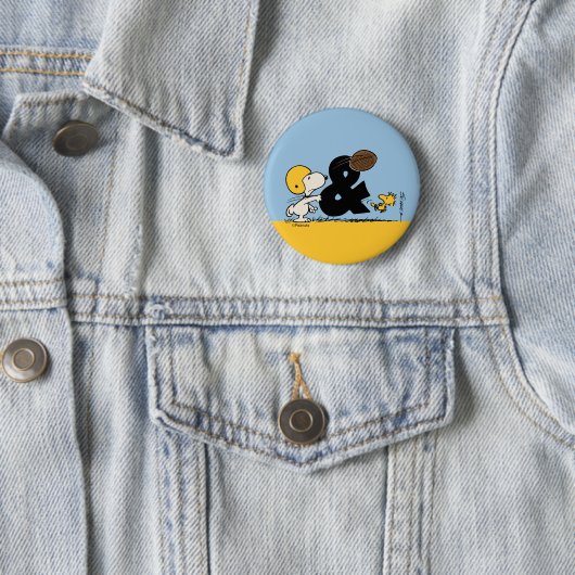 pinda's | Snoopy & Woodstock Football Ronde Button 5,7 Cm (In situ)