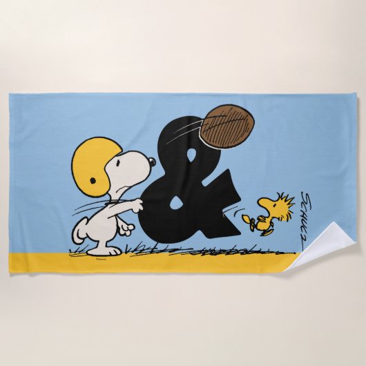 pinda's | Snoopy & Woodstock Football Strandlaken (Voorkant)