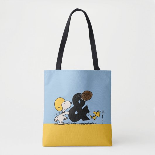 pinda's | Snoopy & Woodstock Football Tote Bag (Voorkant)