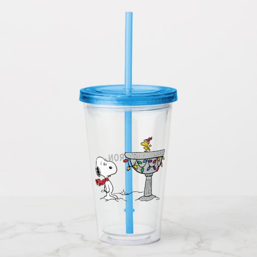 pinda's | Snoopy & Woodstock Frozen Birdbath Acryl Drinkbeker (Voorkant)